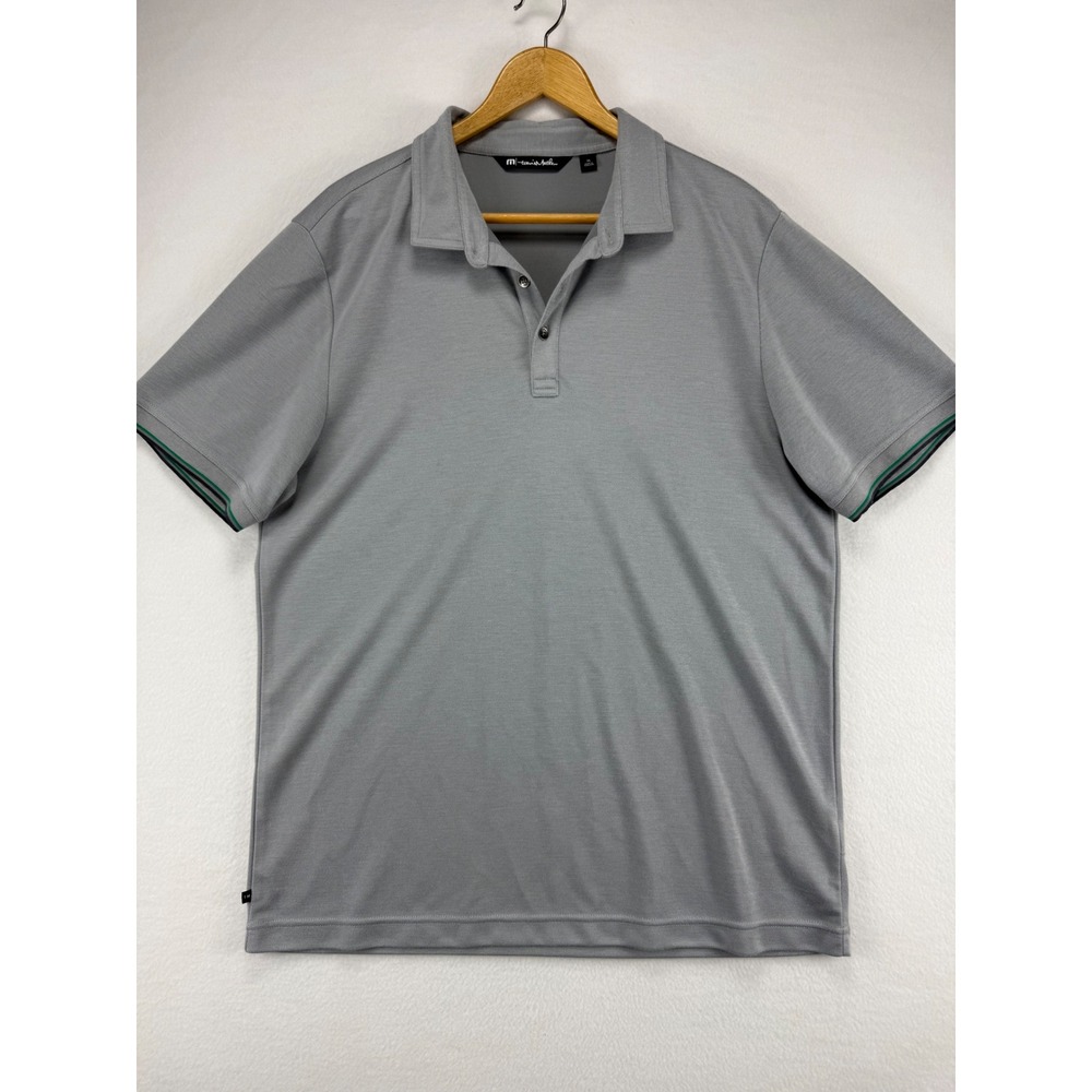 TravisMathew Polo Shirt Mens XL Gray Short Sleeve Performance Golf Top